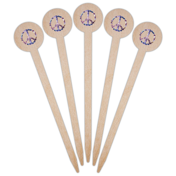 Tie Dye Wooden 6" Food Pick - Round - Fan View