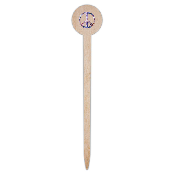 Tie Dye Wooden 6" Food Pick - Round - Single Pick