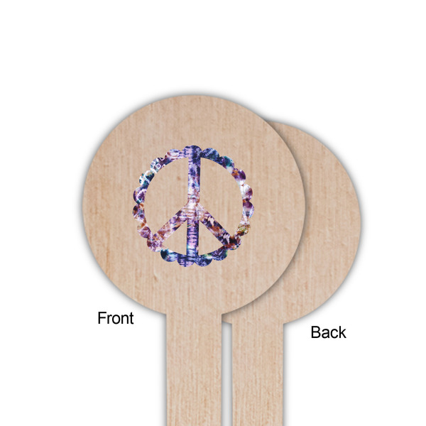 Tie Dye Wooden 6" Food Pick - Round - Single Sided - Front & Back
