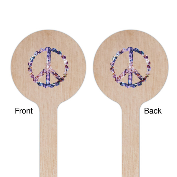 Tie Dye Wooden 6" Stir Stick - Round - Double Sided - Front & Back