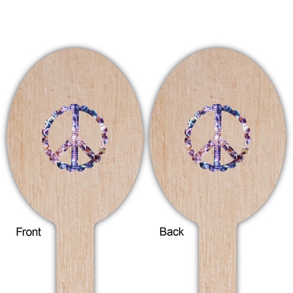 Tie Dye Wooden Food Pick - Oval - Double Sided - Front & Back