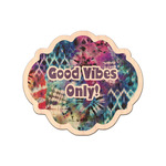 Tie Dye Genuine Maple or Cherry Wood Sticker (Personalized)