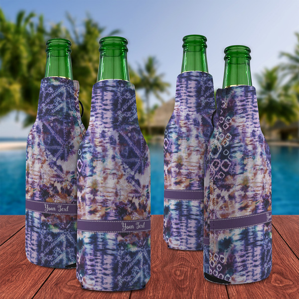 Tie Dye Zipper Bottle Cooler - Set of 4 - LIFESTYLE