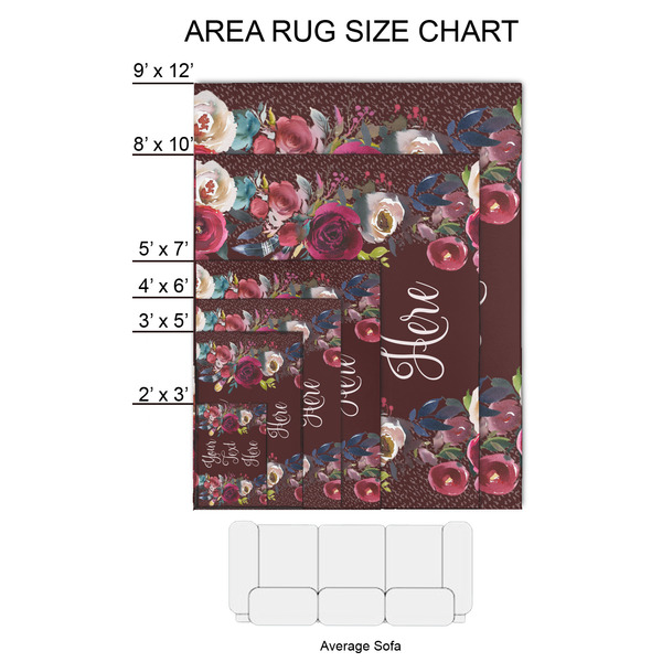 Boho 2'x3' Indoor Area Rugs - Size Chart