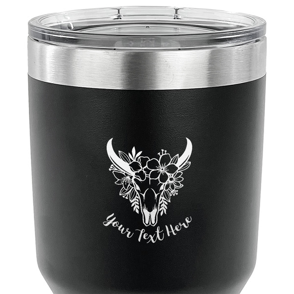 Boho 30 oz Stainless Steel Ringneck Tumbler - Black - CLOSE UP
