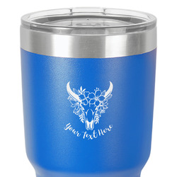 Boho 30 oz Stainless Steel Tumbler - Royal Blue - Double-Sided (Personalized)