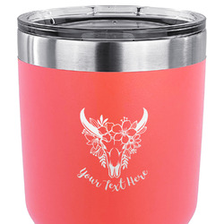 Boho 30 oz Stainless Steel Tumbler - Coral - Single Sided (Personalized)