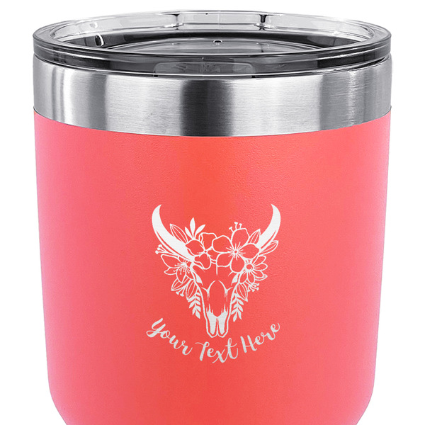 Boho 30 oz Stainless Steel Ringneck Tumbler - Coral - CLOSE UP