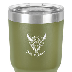 Boho 30 oz Stainless Steel Tumbler - Olive - Double-Sided (Personalized)