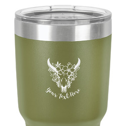 Boho 30 oz Stainless Steel Tumbler - Olive - Single-Sided (Personalized)