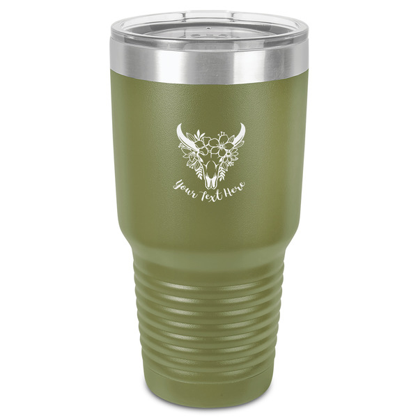 Boho 30 oz Stainless Steel Ringneck Tumbler - Olive - Front