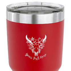 Boho 30 oz Stainless Steel Tumbler - Red - Single Sided (Personalized)