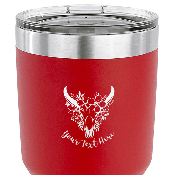 Boho 30 oz Stainless Steel Ringneck Tumbler - Red - CLOSE UP