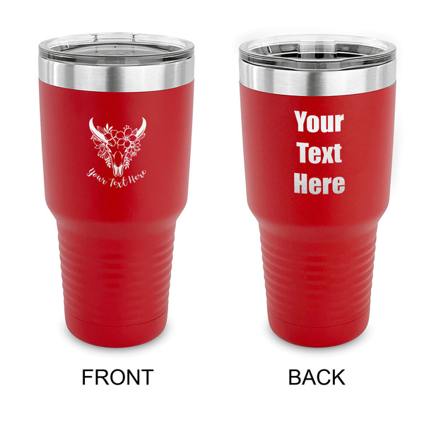 Custom Boho 30 oz Stainless Steel Tumbler - Red - Double Sided (Personalized)