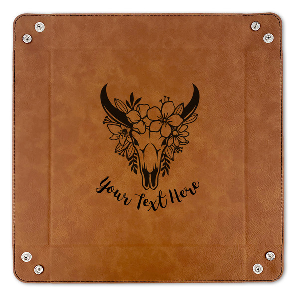 Boho 9" x 9" Leatherette Snap Up Tray - APPROVAL (FLAT)