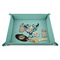Boho 9" x 9" Teal Leatherette Snap Up Tray - STYLED