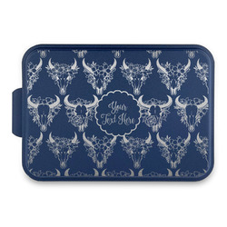 Boho Aluminum Baking Pan with Navy Lid (Personalized)