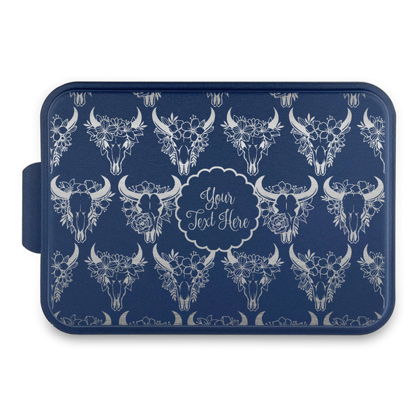 Custom Boho Aluminum Baking Pan with Navy Lid (Personalized)