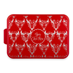 Boho Aluminum Baking Pan with Red Lid (Personalized)
