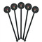 Boho Black Plastic 5.5" Stir Stick - Round - Fan View