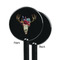 Boho Black Plastic 5.5" Stir Stick - Single Sided - Round - Front & Back