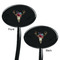 Boho Black Plastic 7" Stir Stick - Double Sided - Oval - Front & Back