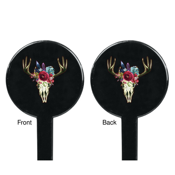 Boho Black Plastic 7" Stir Stick - Double Sided - Round - Front & Back