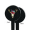 Boho Black Plastic 7" Stir Stick - Single Sided - Round - Front & Back
