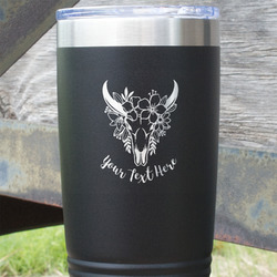 Boho 20 oz Stainless Steel Tumbler - Black - Double Sided (Personalized)