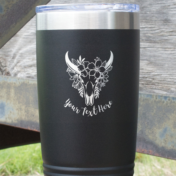 Boho Black Polar Camel Tumbler - 20oz - Close Up