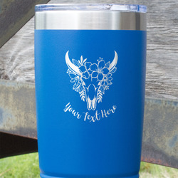 Boho 20 oz Stainless Steel Tumbler - Royal Blue - Double Sided (Personalized)