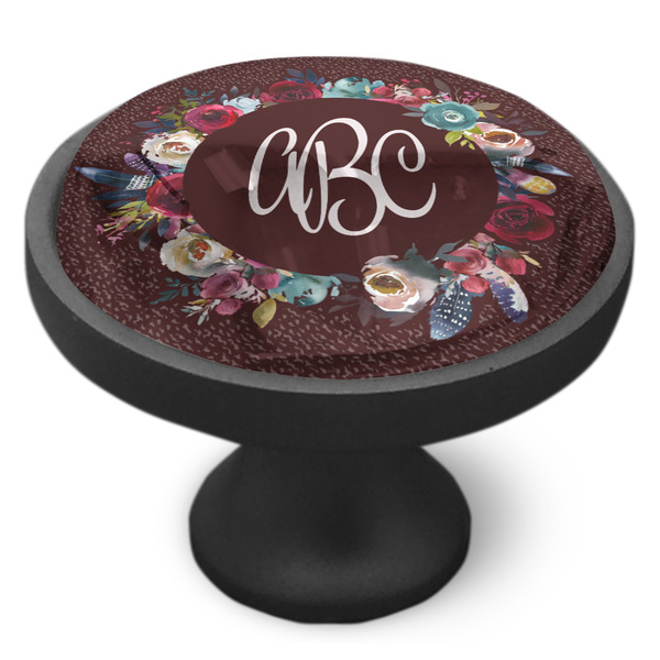 Boho Cabinet Knob - Black - Side