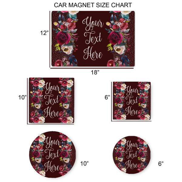 Boho Car Magnets - SIZE CHART