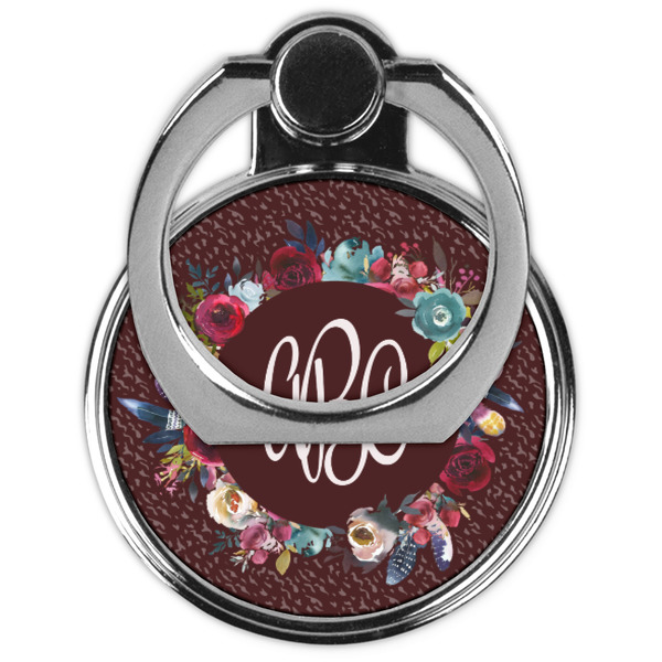 Boho Cell Phone Ring Stand & Holder - Front (Collapsed)