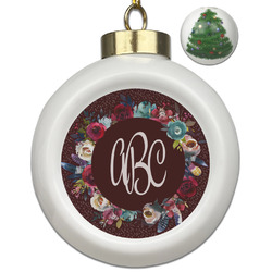Boho Ceramic Ball Ornament - Christmas Tree (Personalized)