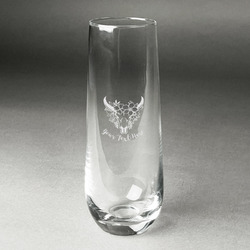 Boho Champagne Flute - Stemless Engraved - Single (Personalized)