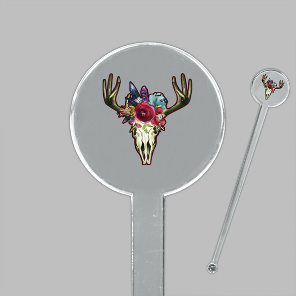 Boho Clear Plastic 7" Stir Stick - Round - Closeup