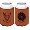 Boho Cognac Leatherette Can Sleeve - Double Sided Front and Back