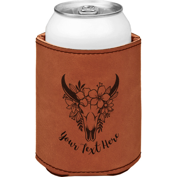 Boho Cognac Leatherette Can Sleeve - Single Front