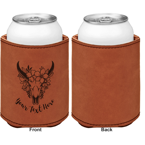 Boho Cognac Leatherette Can Sleeve - Single Sided Front and Back