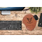 Boho Cognac Leatherette Mousepad with Wrist Support - Lifestyle Image