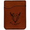 Boho Cognac Leatherette Phone Wallet close up