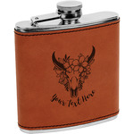 Boho Leatherette Wrapped Stainless Steel Flask (Personalized)