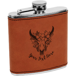 Boho Leatherette Wrapped Stainless Steel Flask (Personalized)
