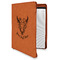 Boho Cognac Leatherette Zipper Portfolios with Notepad - Main