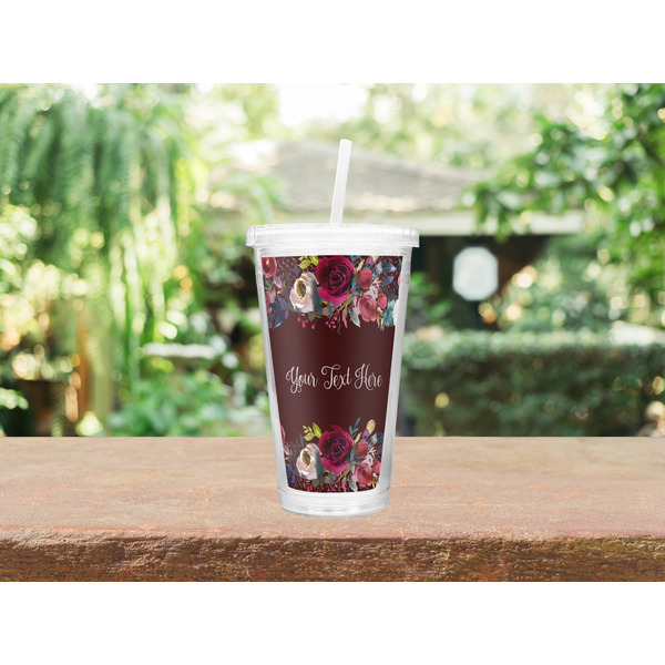 Boho Double Wall Tumbler with Straw Lifestyle