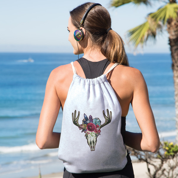 Boho Drawstring Backpacks - Sweatshirt Fleece - Single Sided - LIFESTYLE