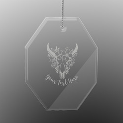 Boho Engraved Glass Ornament - Octagon (Personalized)