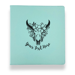 Boho Leather Binder - 1" - Teal (Personalized)