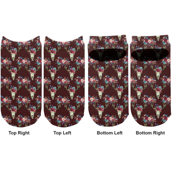 Boho Adult Ankle Socks - Double Pair - Front and Back - Apvl